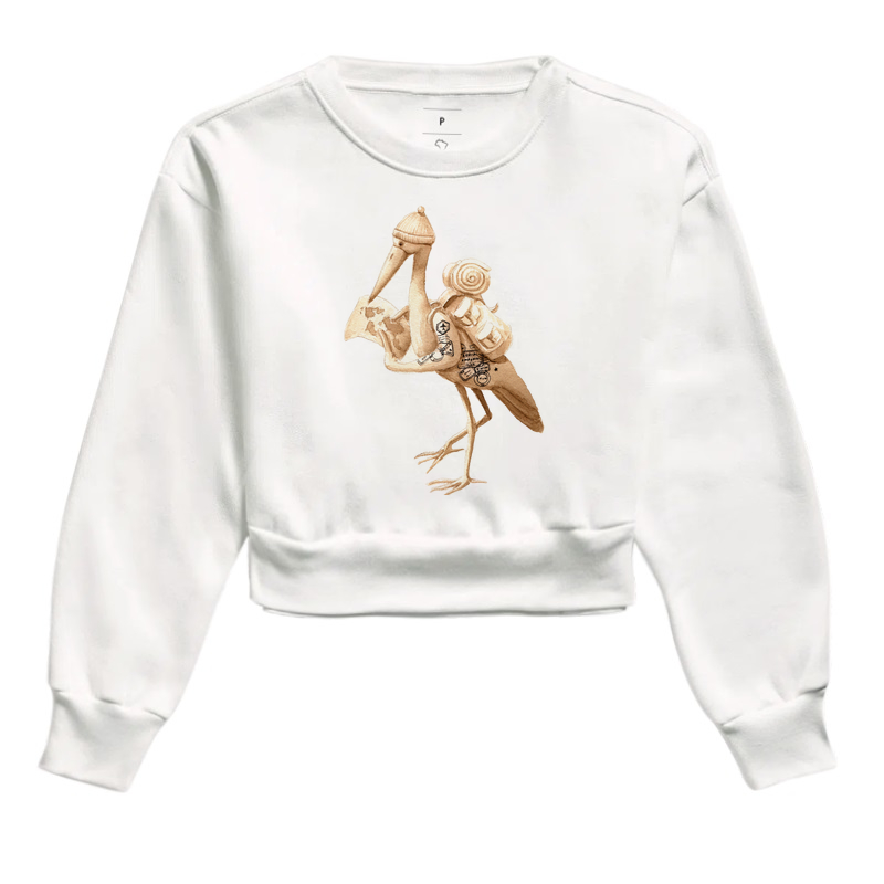 Cropped Moletom Garça Viajante