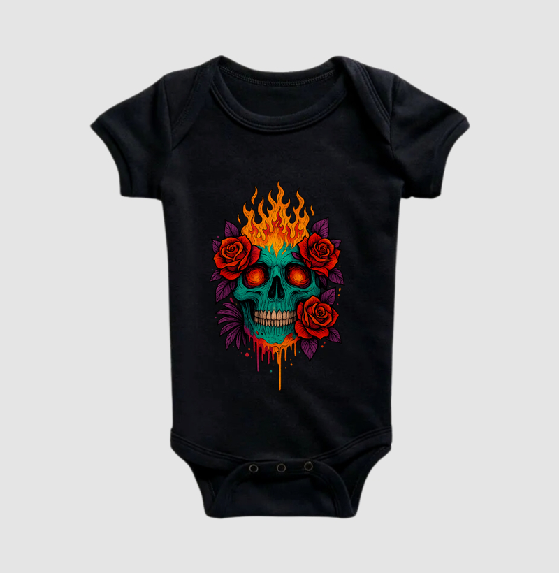 Caveira Rose & Fire