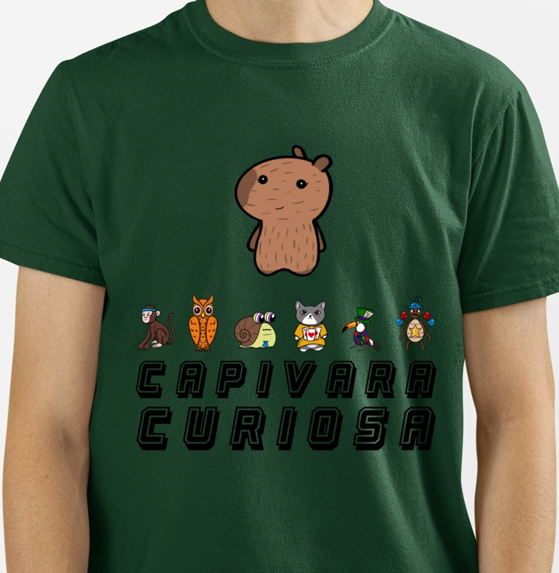 Capivara Curiosa e personagens
