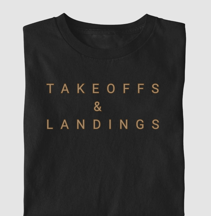 Camiseta pousos e decolagens.