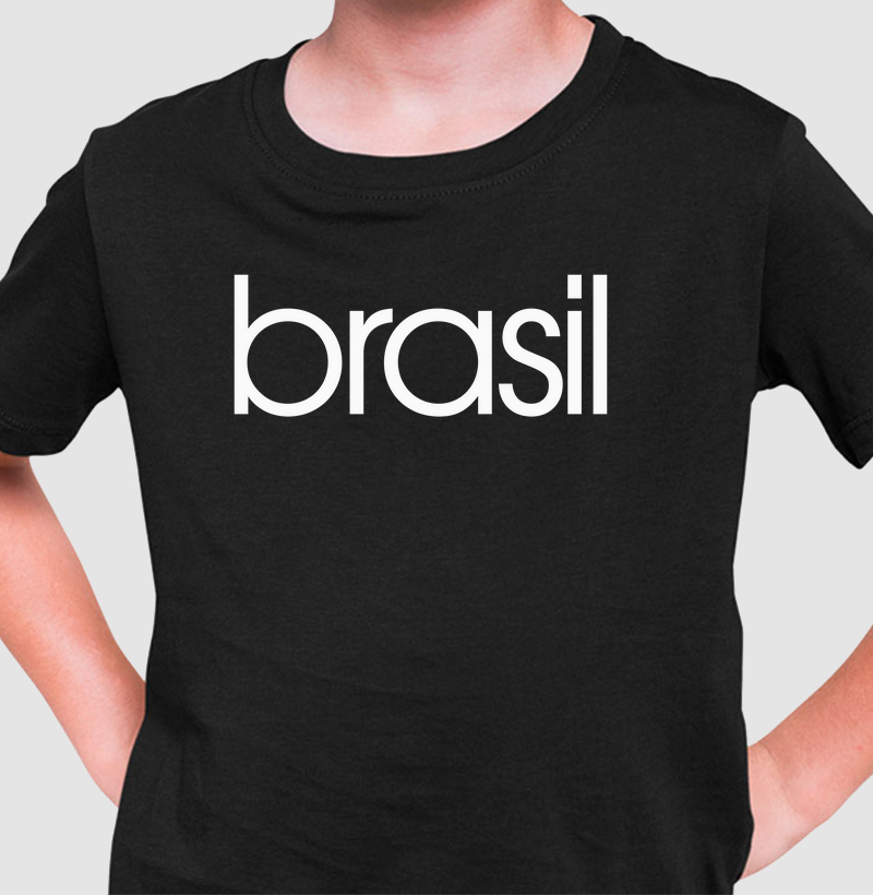 Camiseta Infantil Brasil Estampa Branca