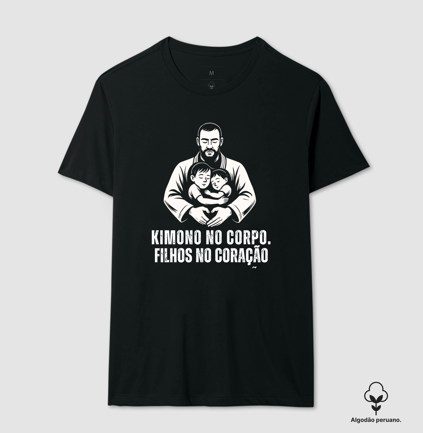 KIMONO NO CORPO FILHOS NO CORAÇÃO PRETO E BRANCO