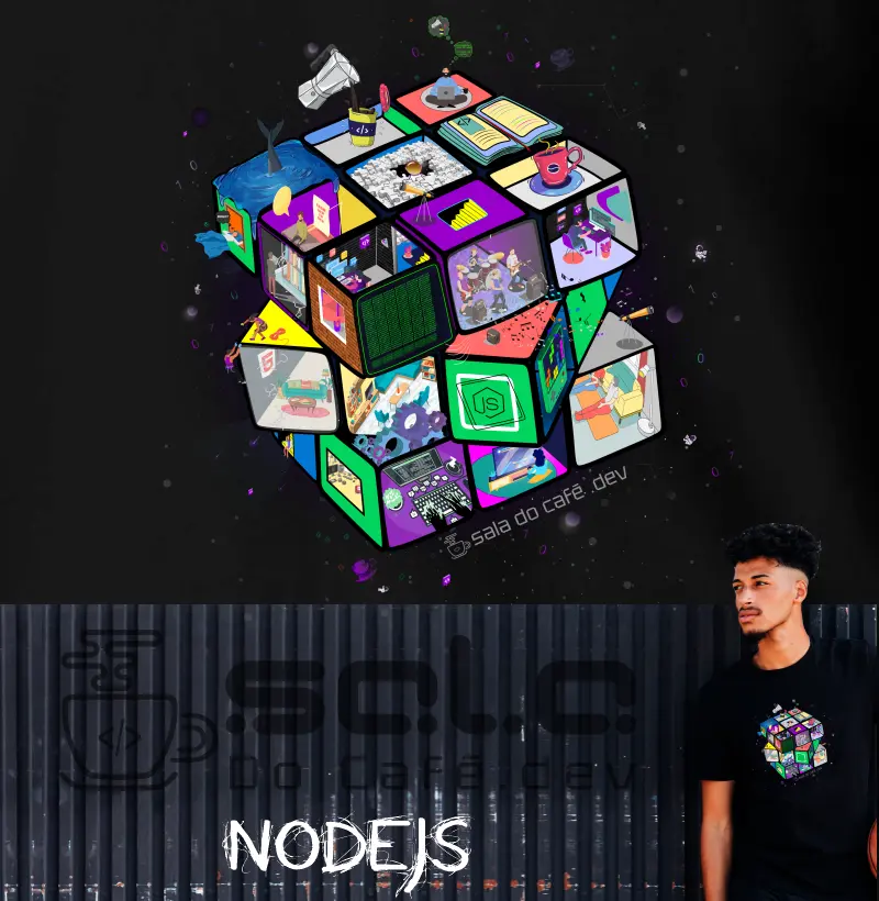Camiseta Cubo Programador Nodejs