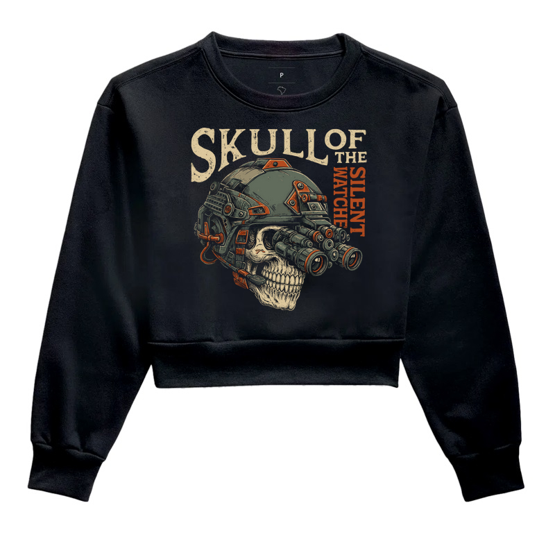 Cropped Moletom Militar Skull Silent Magnata556
