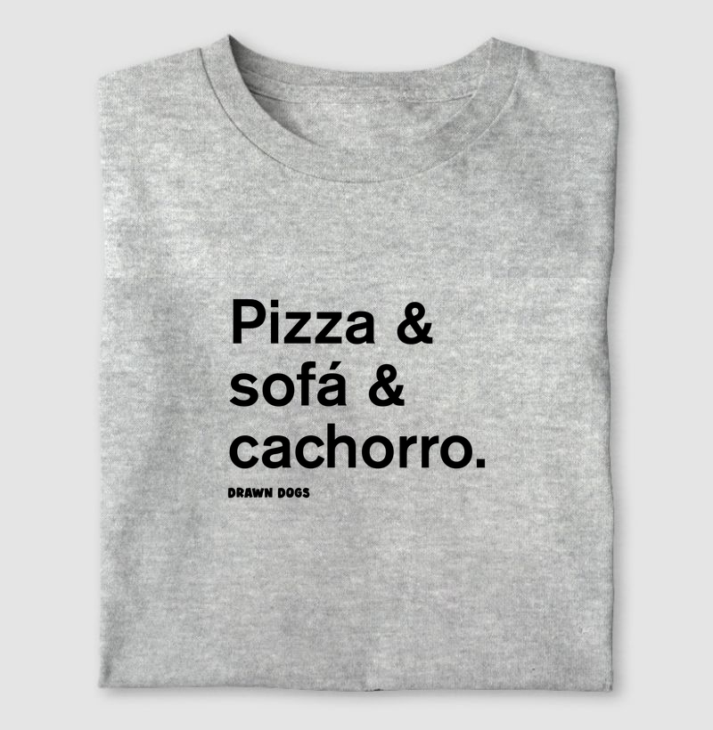 Pizza & sofá & cachorro
