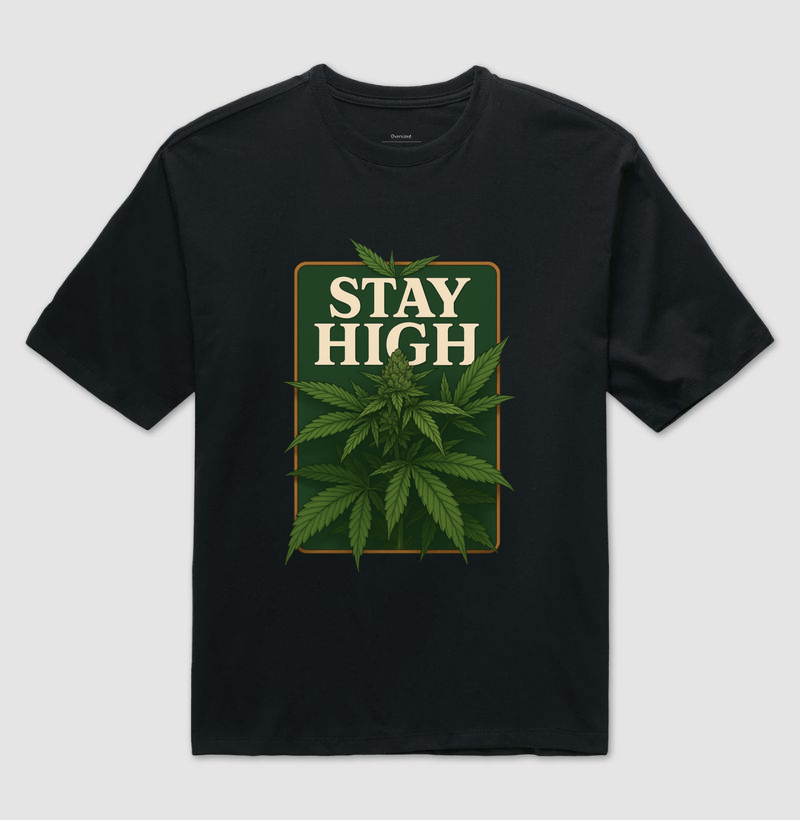 Camiseta oversized - Stay High Leaf