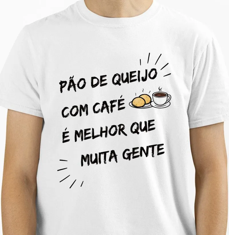 Camiseta Premium - Pão de queijo com café