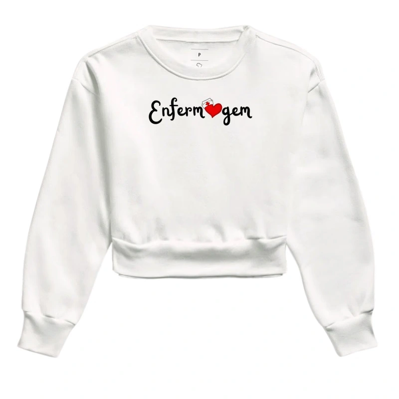 Cropped Moletom 'Enfermagem'