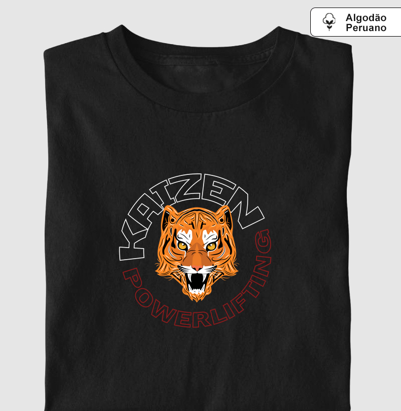 T-shirt Tigre Kaizen Powerlifting Algodão Peruano