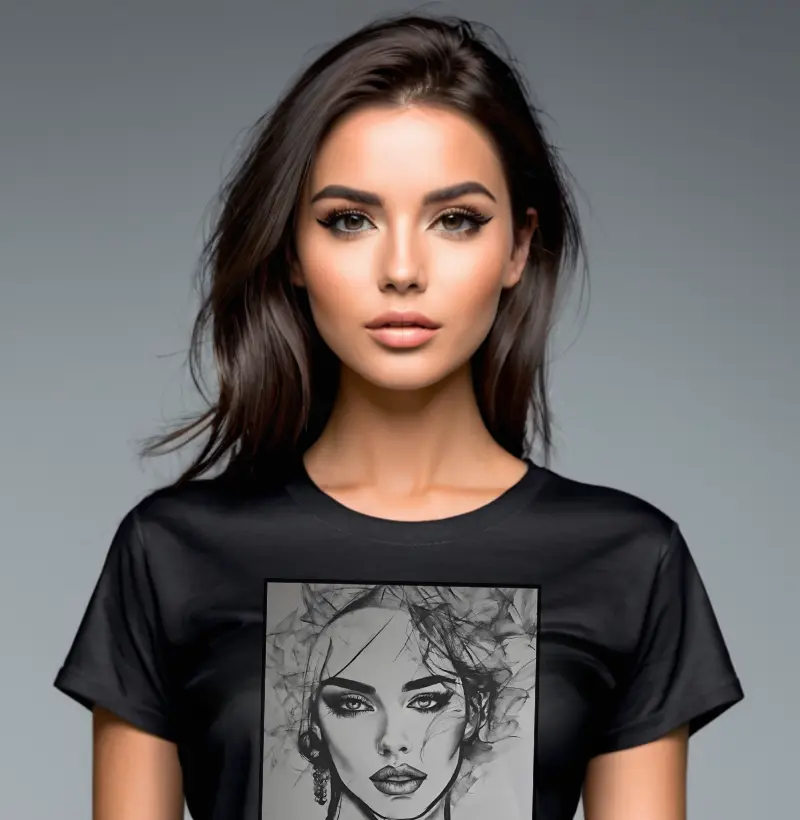 Camiseta Reserva Ink - Desenho Artístico Rosto de Mulher