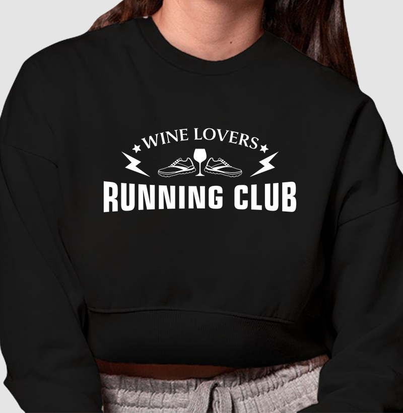Wine Lovers Running Club - Moletom Cropped