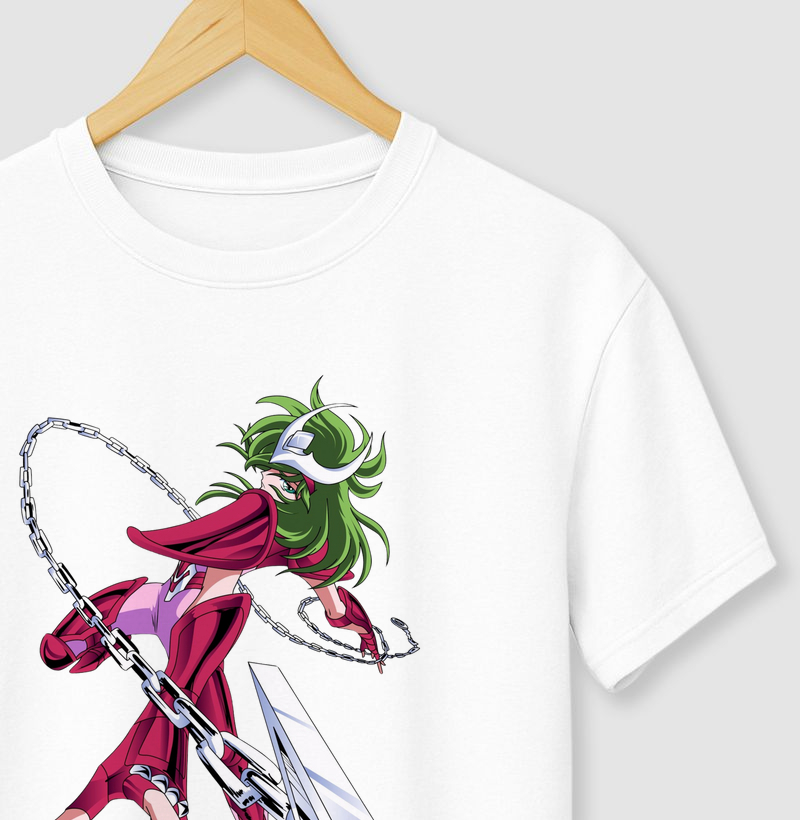 Camiseta geek com estampa Shun - Cavaleiros do Zodíaco