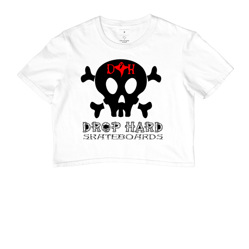 Camiseta cropped basico logo drop hard skateboards