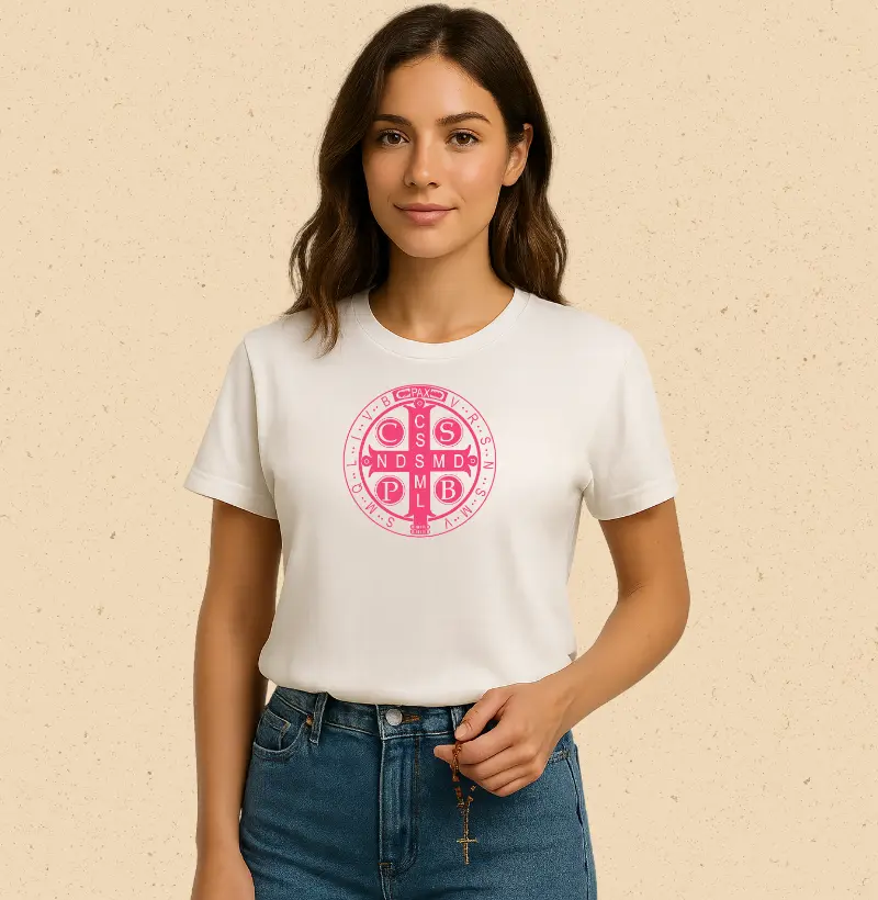 Medalha São Bento rosa