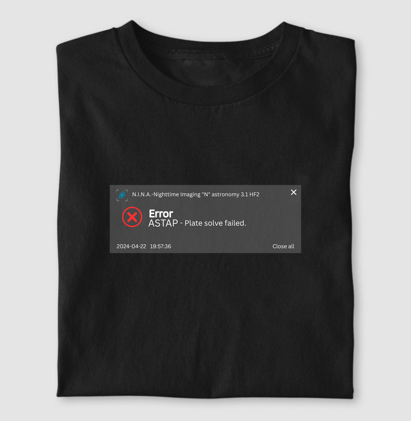 NINA  Error - ASTAP Notificação
