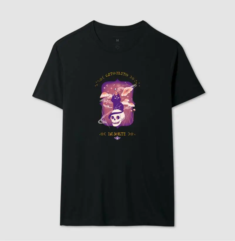 Camiseta gato preto da sorte