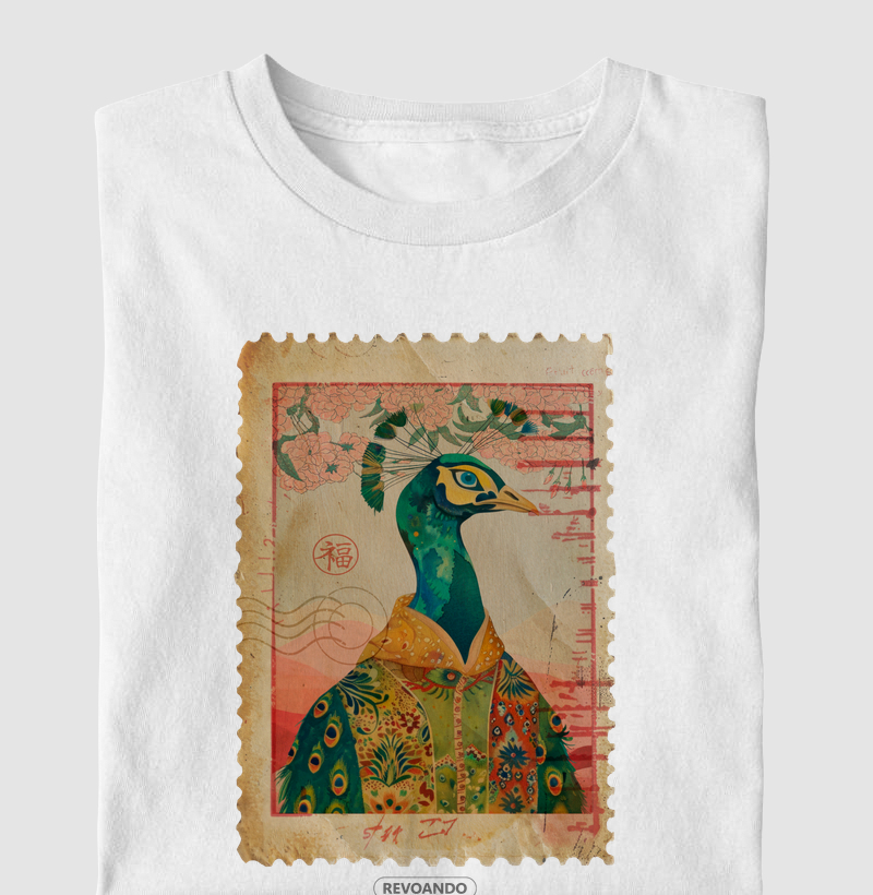 Aves em selo - Pavão - Infantil