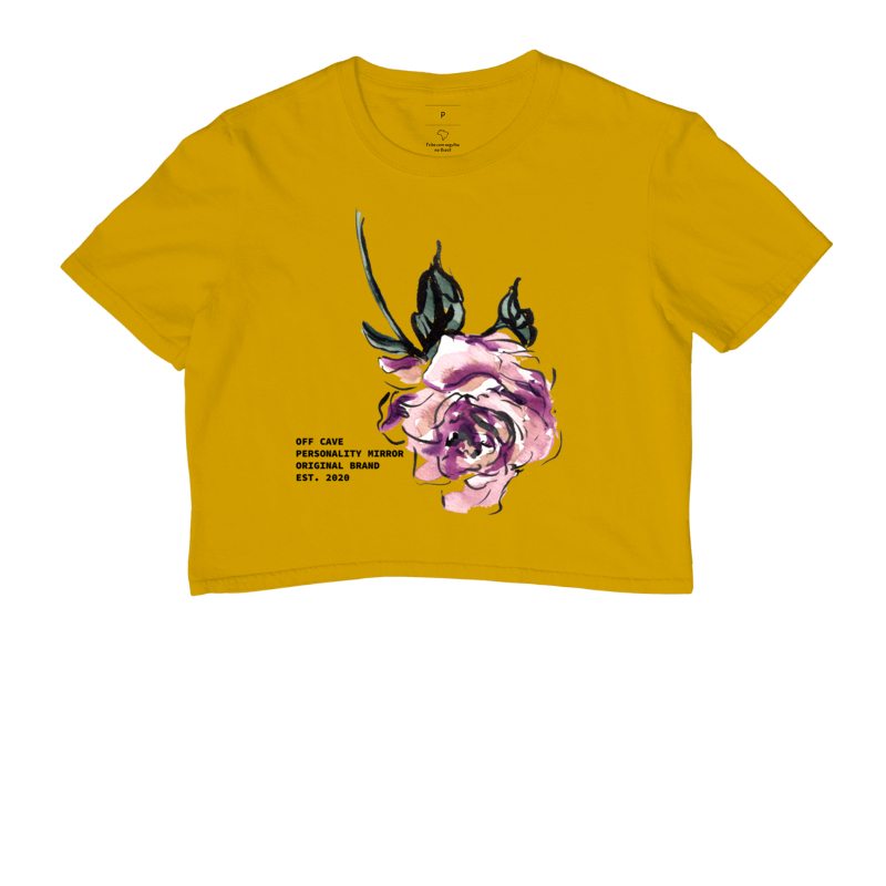 Camiseta Cropped FLOR AQUARELA