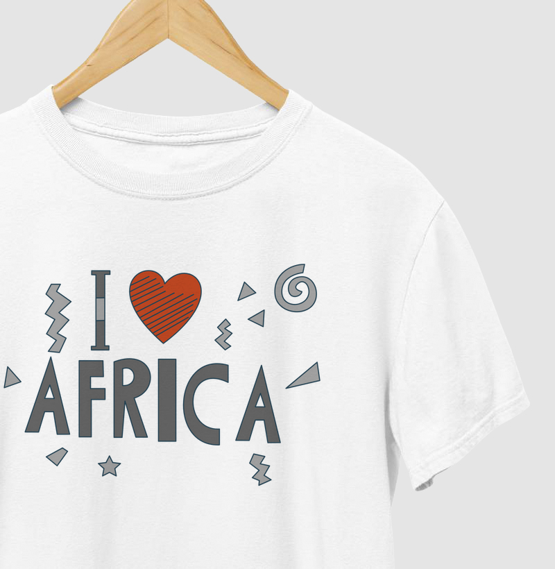 Camiseta Animalis I Love Africa 100% Algodão