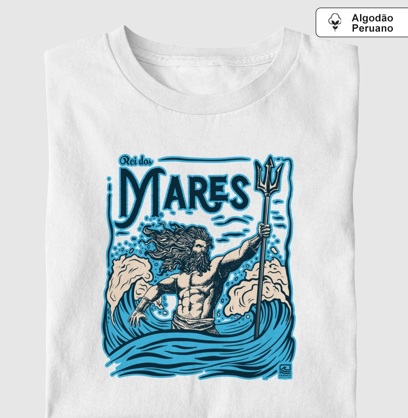"Rei dos Mares" Estampa Azul (Algodão Peruano)