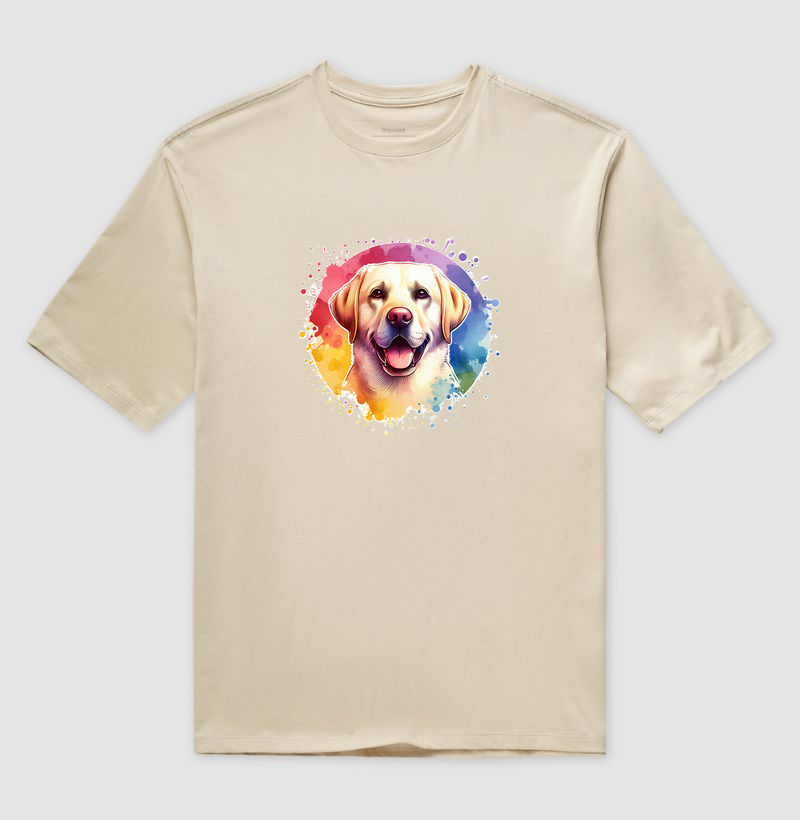 Camiseta Oversized  OMD - Labrador Aquarela Splash