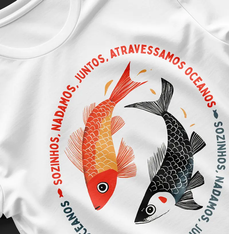 Blusa Sozinhos nadamos, juntos, atravessamos oceanos