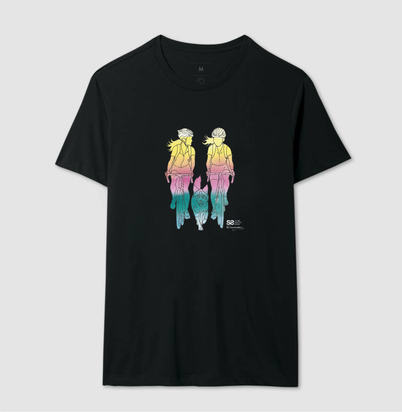 Casal feminino e cachorro