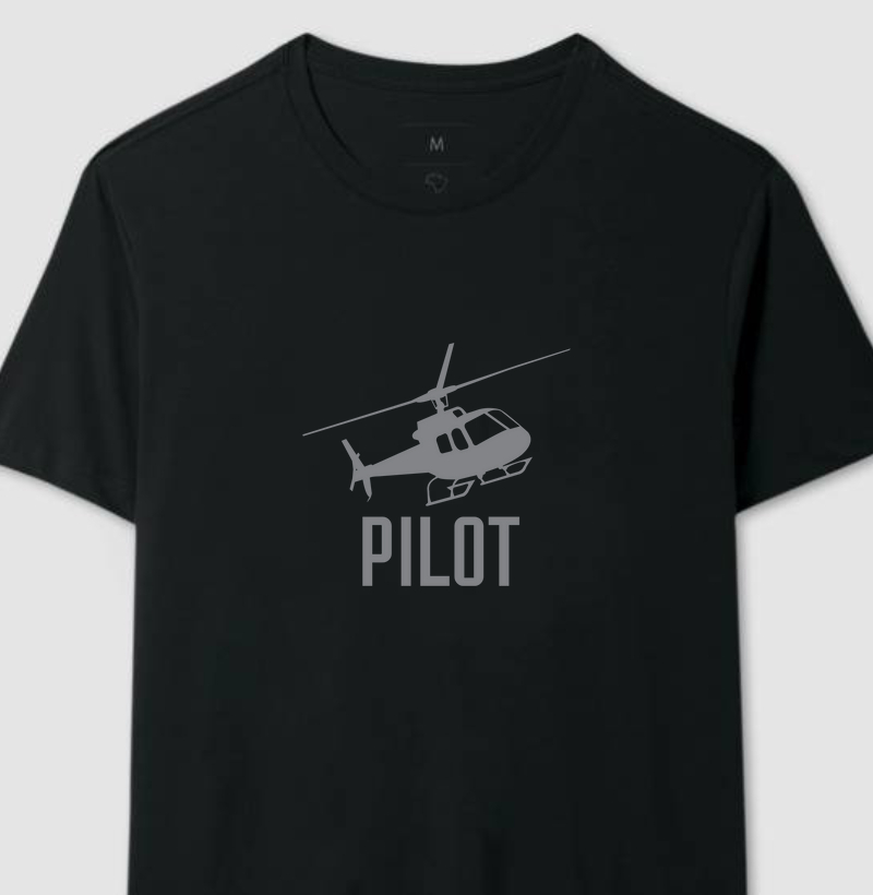 Camiseta Adulto Piloto Helicóptero unissex