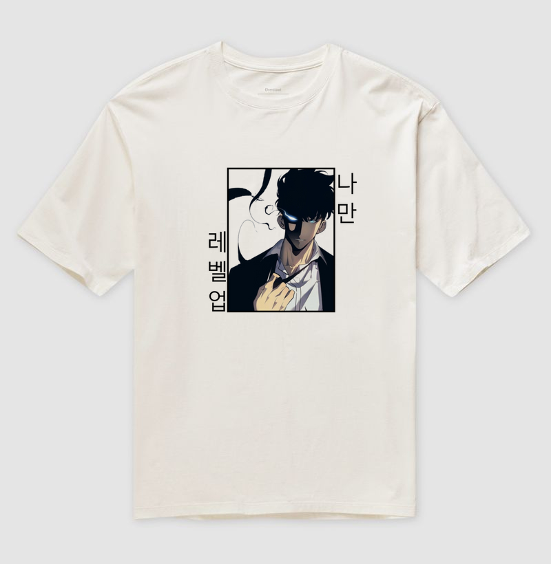 camiseta oversized sung jin woo "only i level up"