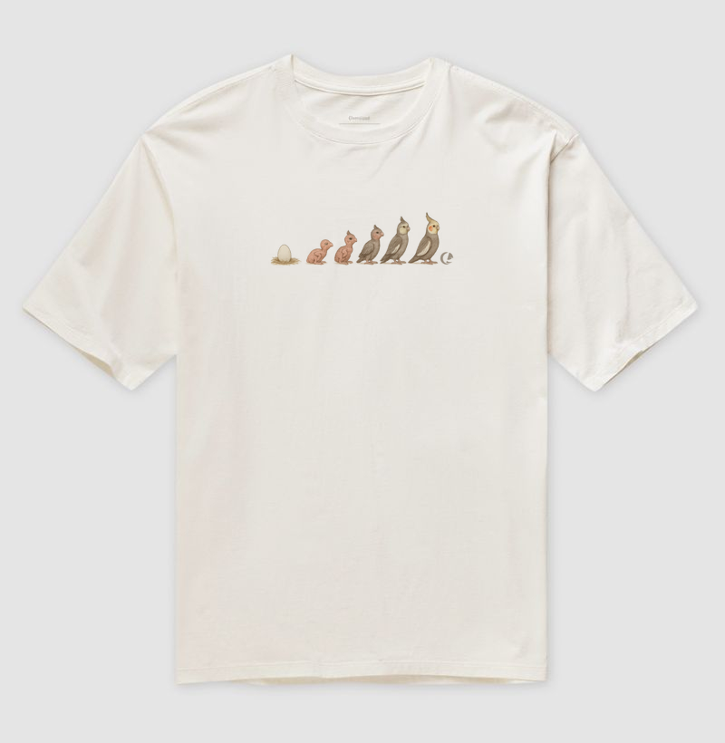 Camiseta Oversized - Evolução da Calopsita