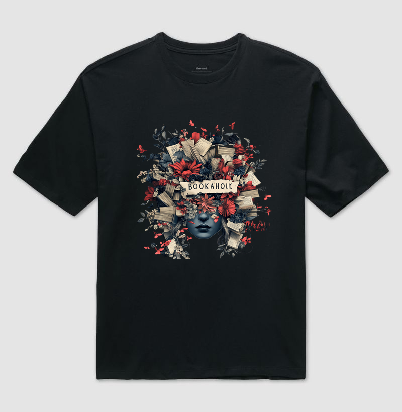 BOOKAHOLIC – CAMISETA MULHER FLORAL