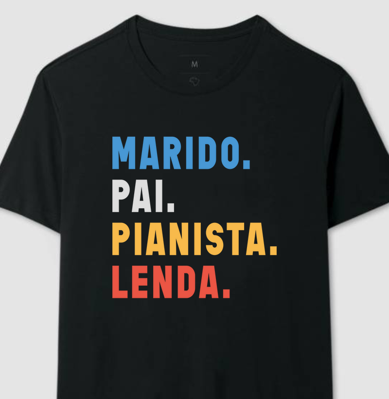 Camiseta Marido Pai Pianista Lenda