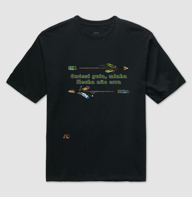Camiseta Flecha de Fartura Oxóssi em Movimento 100% Algodão
