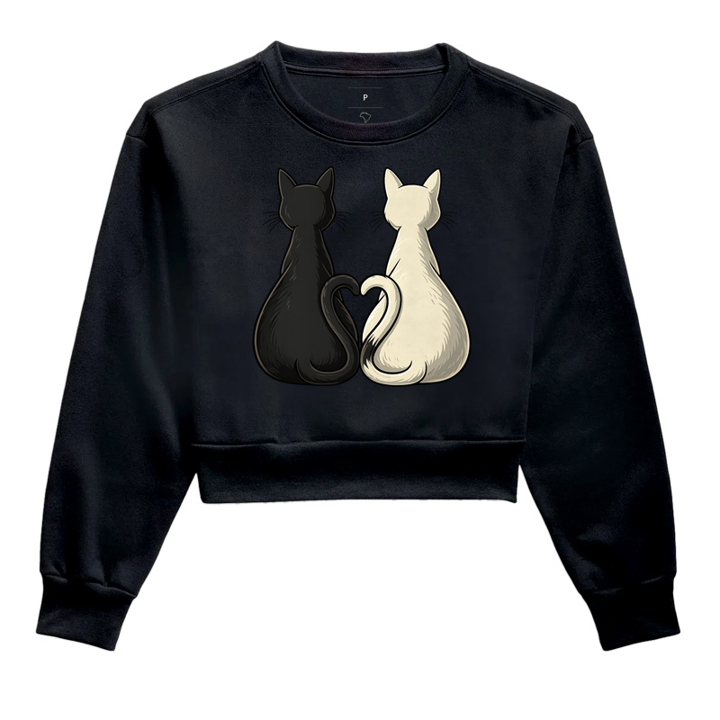Camiseta Dupla de Gatos e Coraçãozinho
