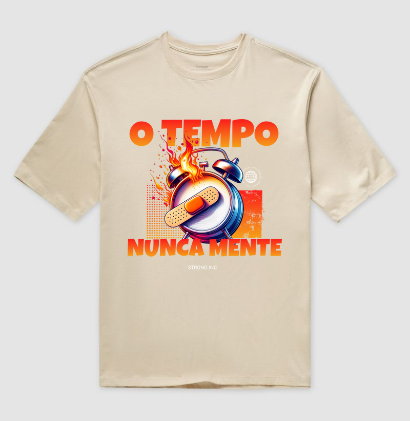 Camiseta Oversized O tempo nunca mente 