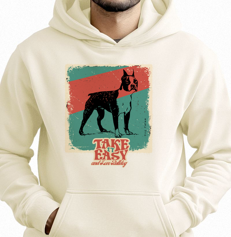 Hoodie Moletom Dog Pulse – Take Easy and Love Bulldog