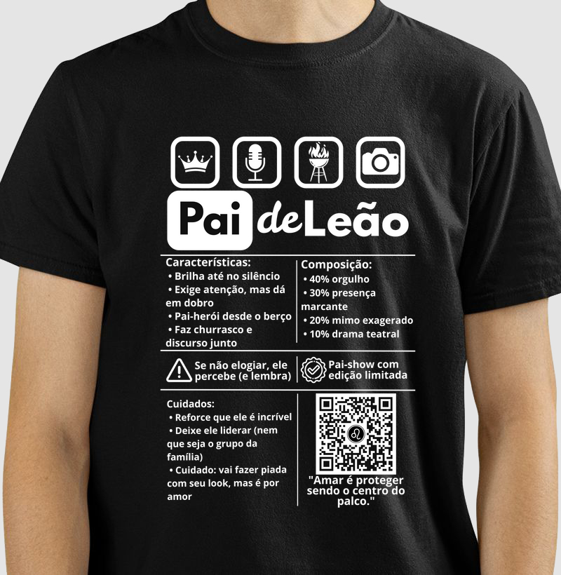 Camiseta Pai de Leão – O Rei do Amor e do Churrasco