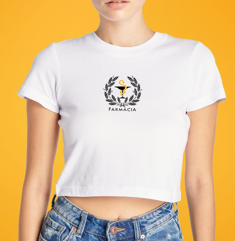 Camiseta Cropped Farmácia símbolo laureado