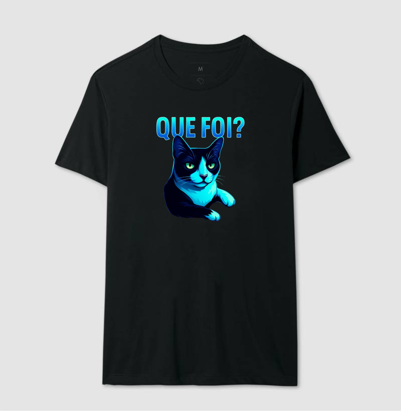 Camiseta “QUE FOI?” – Gato Xênon