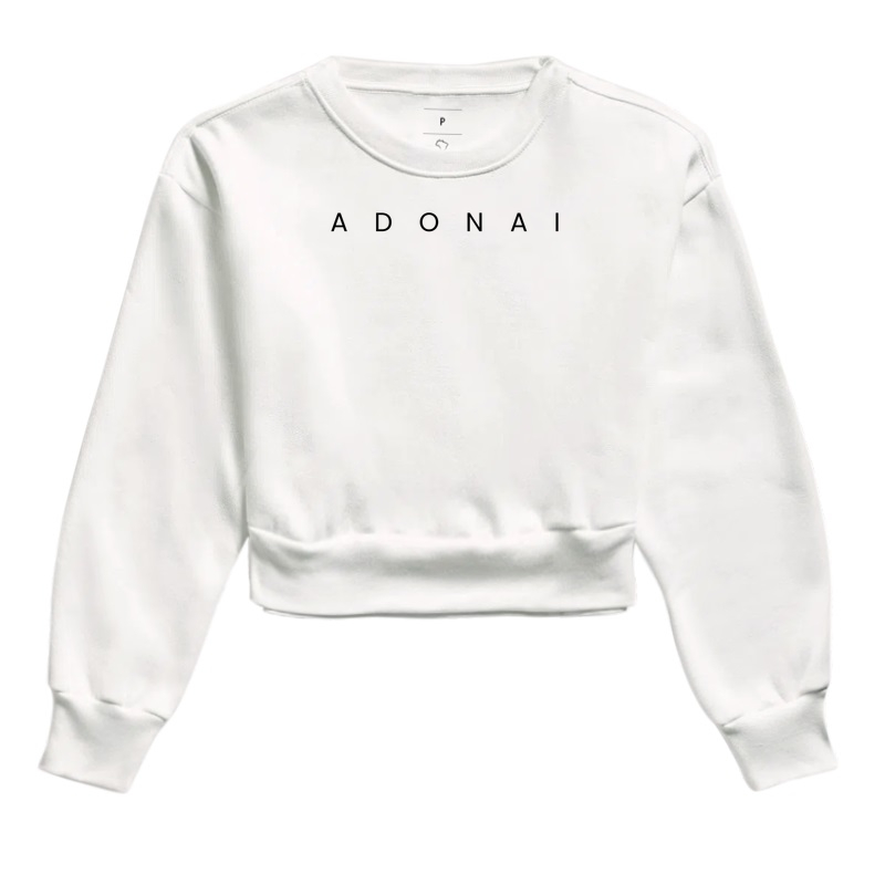 Adonai | Cropped Moletom Premium - Loucos Por Jesus 