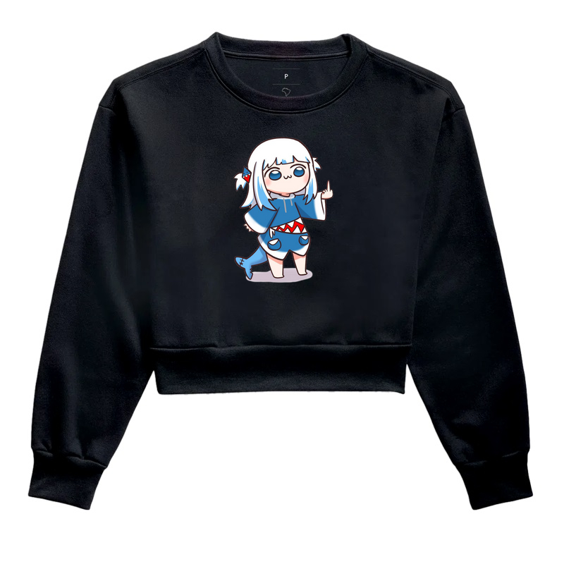 Cropped Moletom – Gawr Gura Shark Chibi