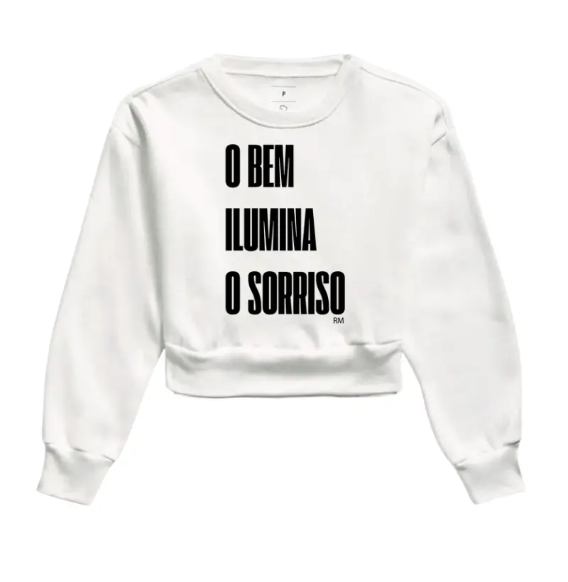 Moletom Cropped - O Bem Ilumina o Sorriso