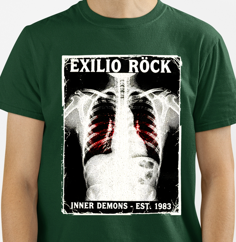 Camiseta Inner Demons (X-Ray Skeleton) - Rock & Streetwear Dark | Exílio Röck
