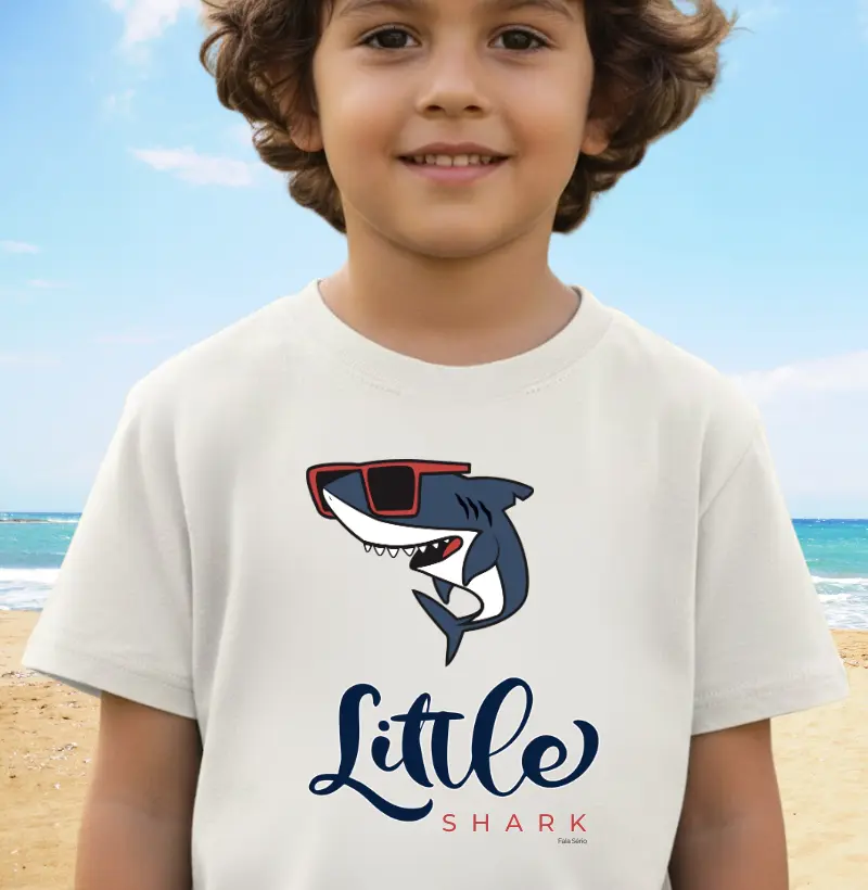 Camiseta Infantil Little Shark (Pequeno Tubarão)