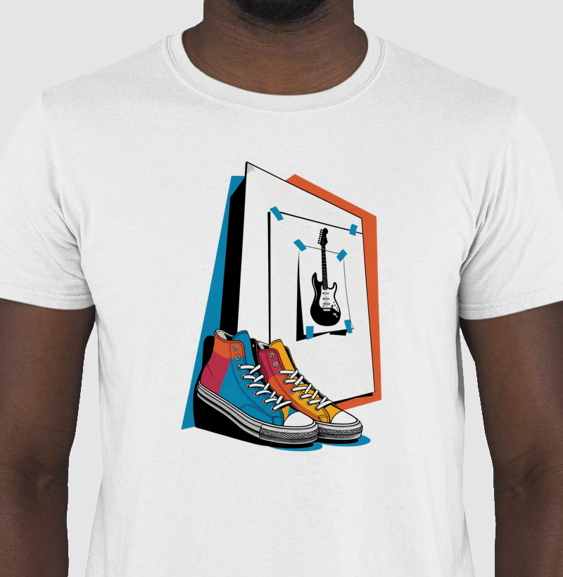 Camiseta Tênis & Guitarra — Poster Rock | Posto80