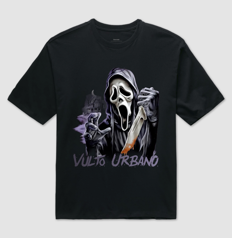 Camiseta de Terror Caveira da Sombra Vulto Urbano