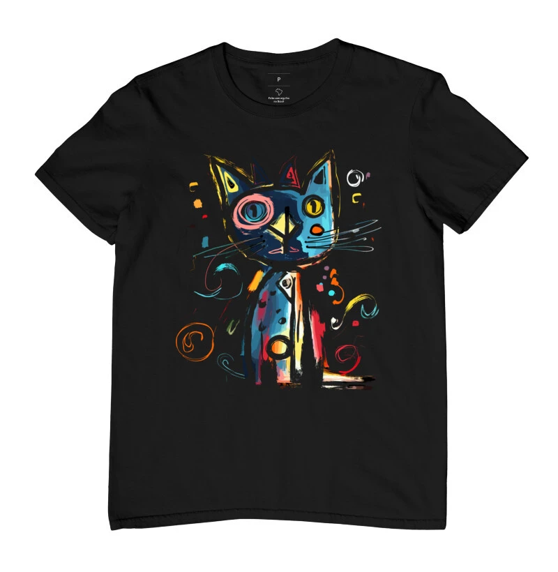 Camiseta Gato de Cores
