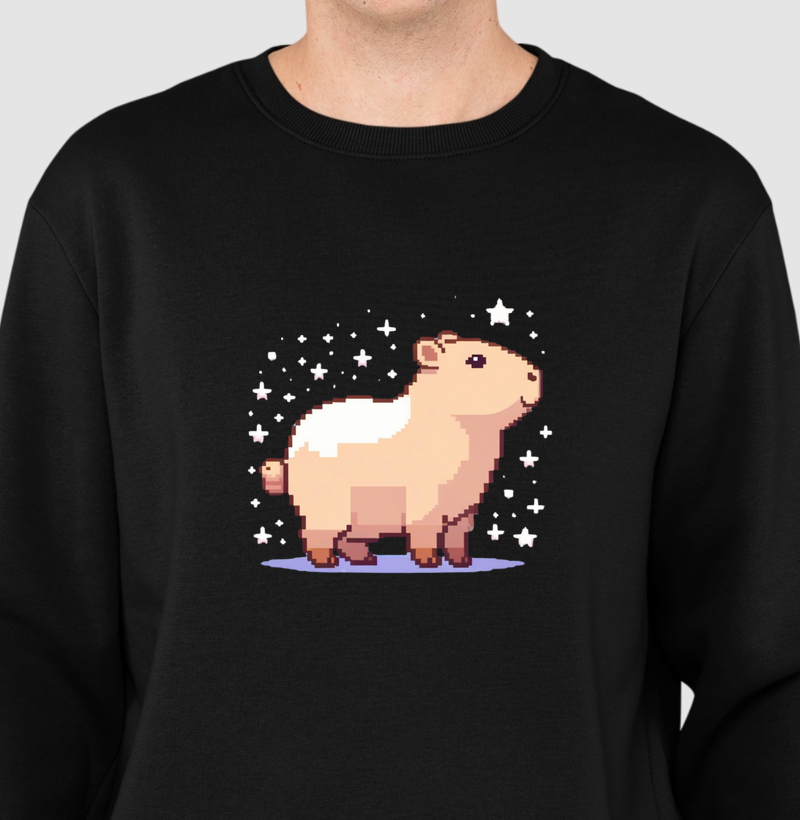 Suéter Moletom Capivara Pixel Art