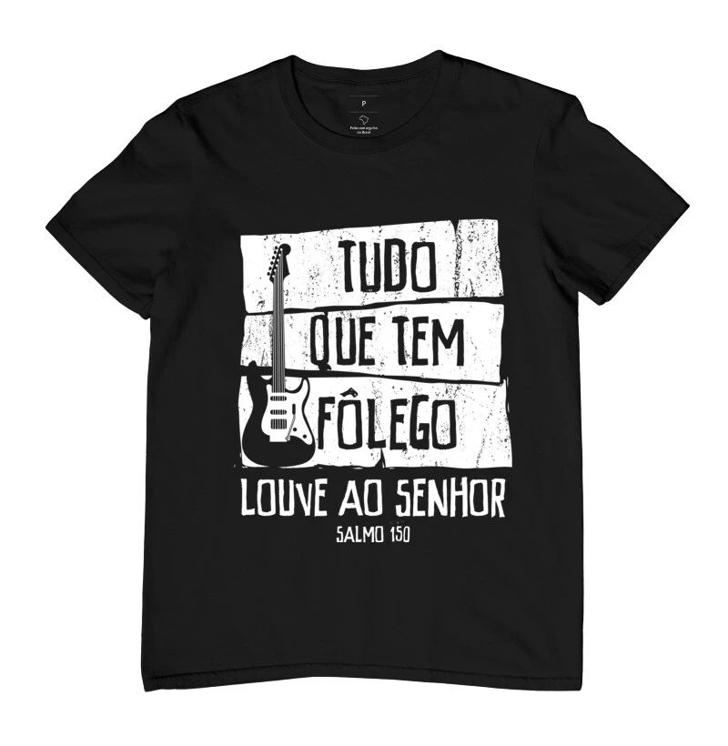 Camiseta Guitarra Louve ao Senhor