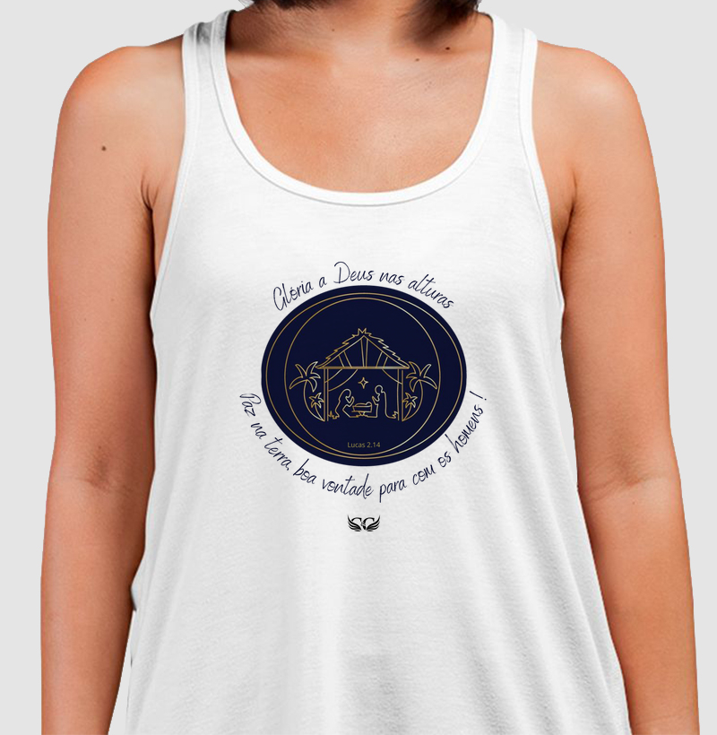 Camiseta Regata Natal Glória a Deus nas Alturas